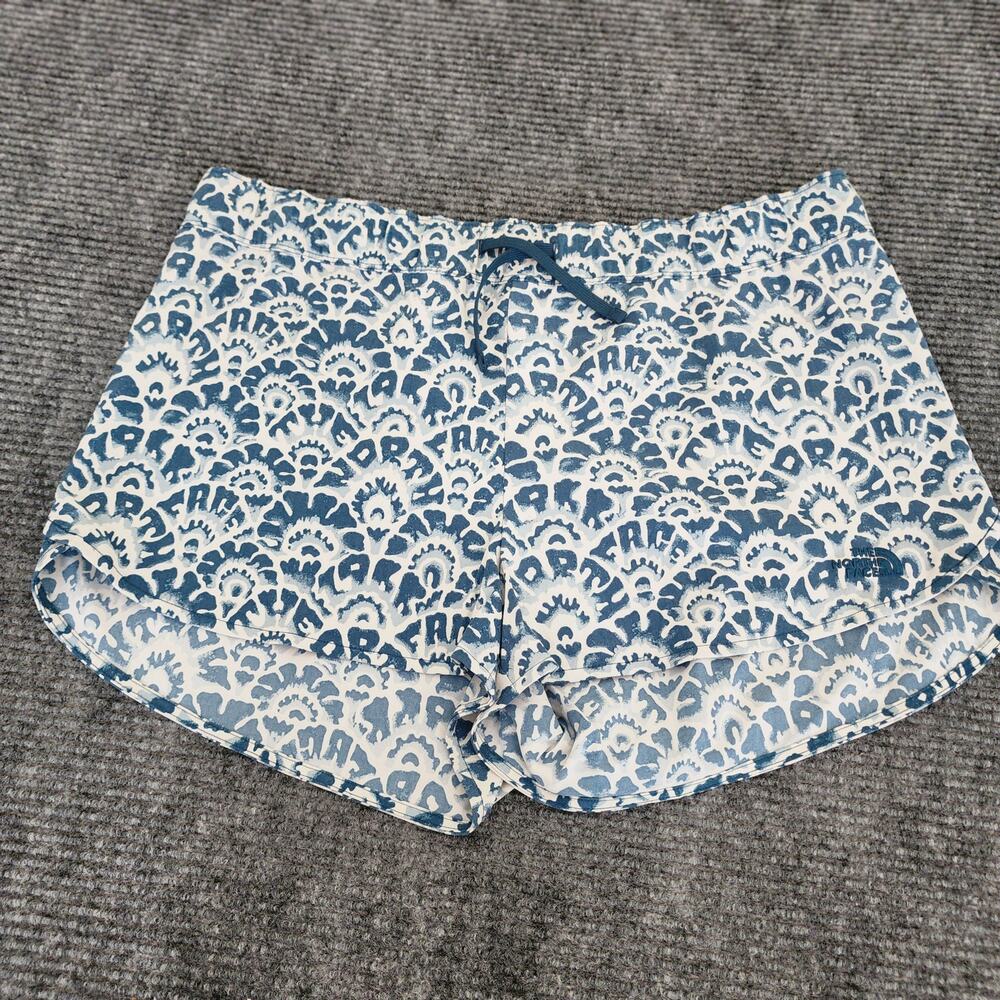 The North Face Women's Size XL Class V Mini Shorts Blue White Seashell Print